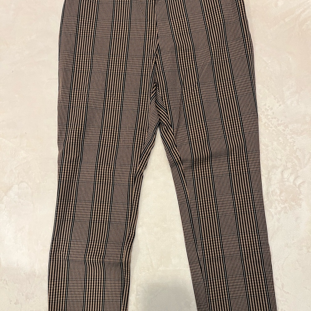 a new day Women's Black and Tan Striped Straight Leg Pants